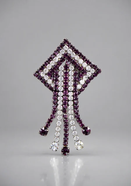 Men’s Purple Crystal Stone Brooch