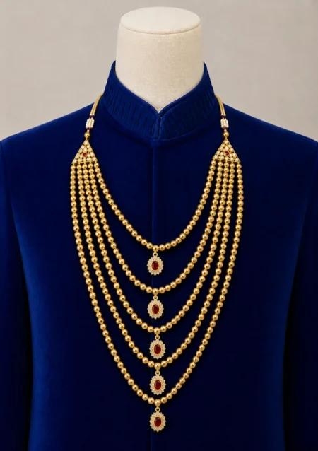 Maharaja Multi Layer Gold Bead Maala for Men
