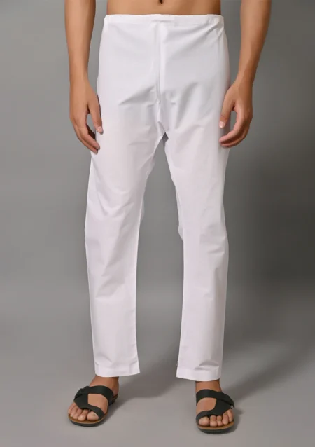 Men Solid Pure Cotton Straight Pajama