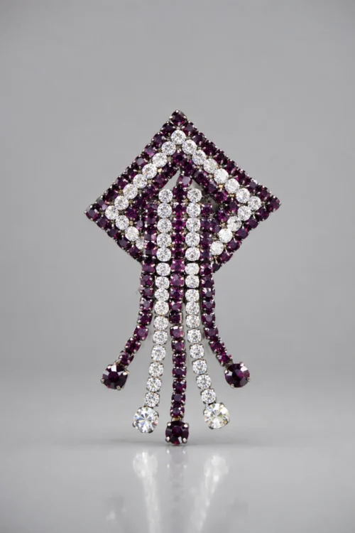 Men’s Purple Crystal Stone Brooch