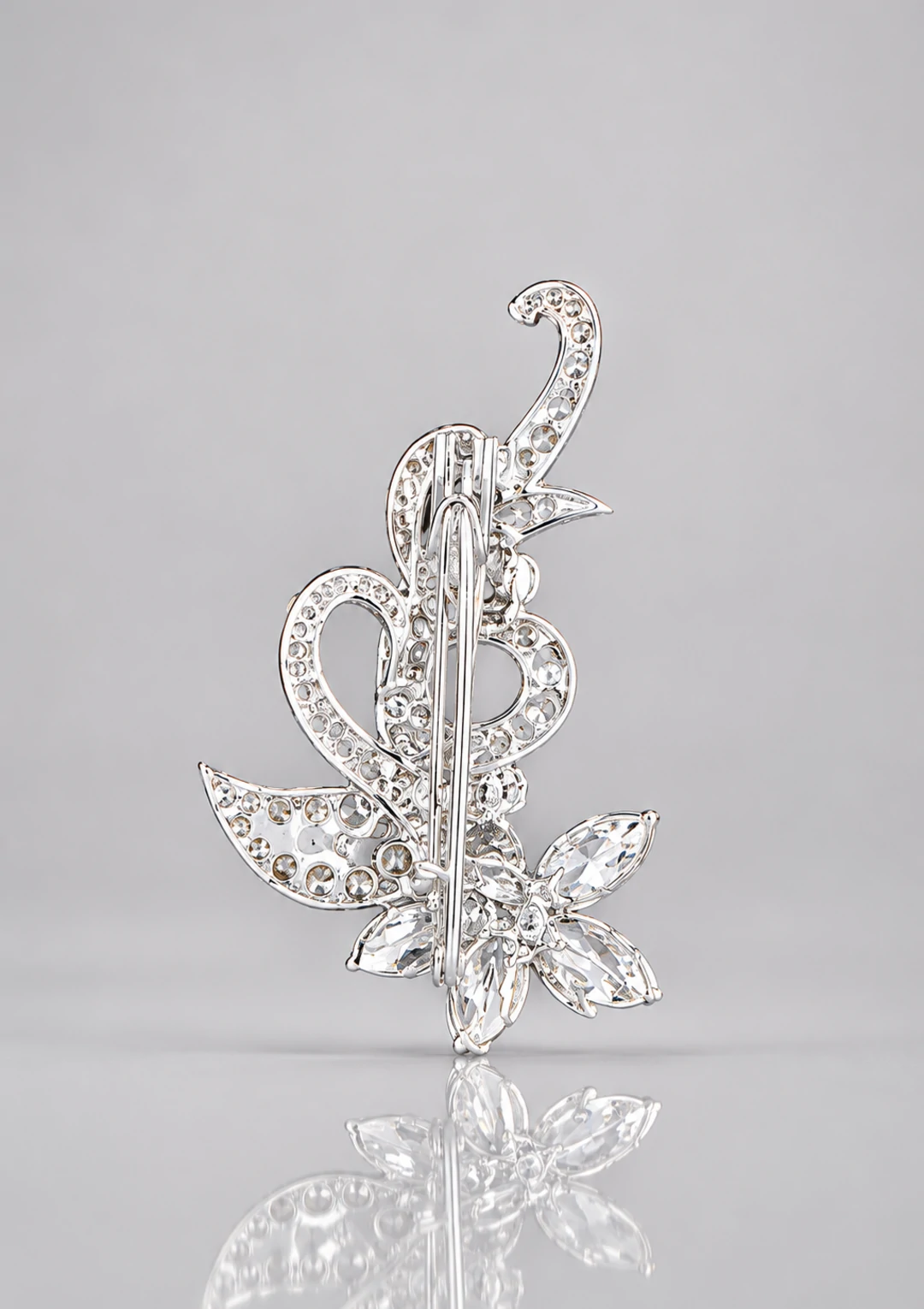 Designer Floral Crystal Brooch for Men’s Styling - Image 2