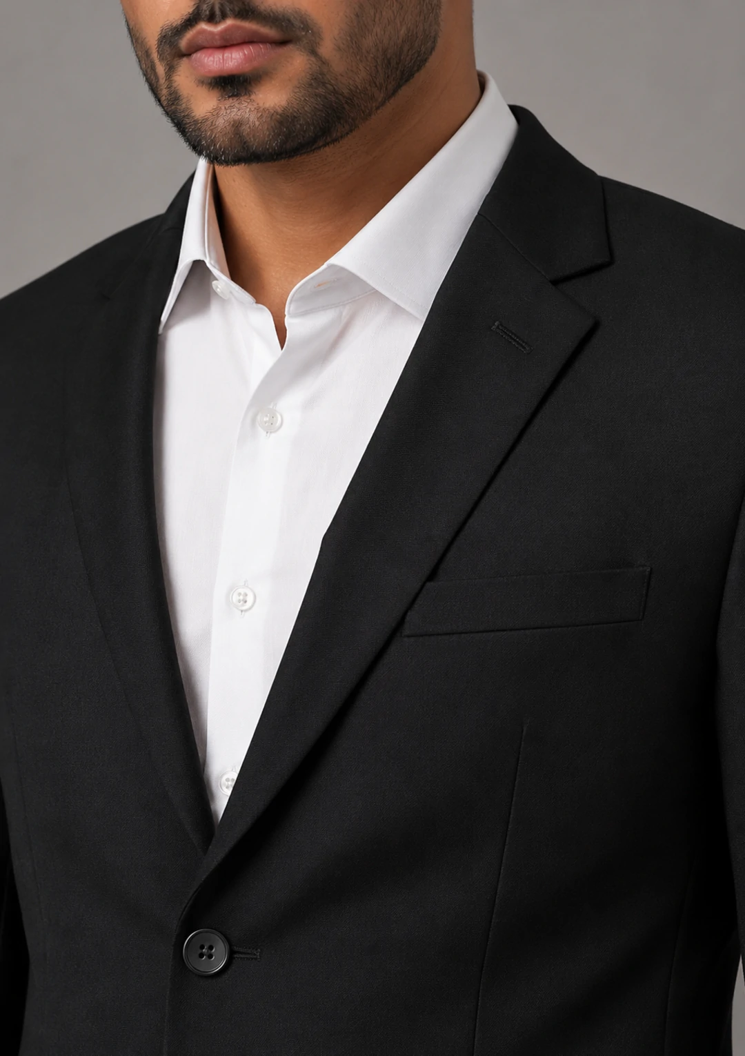 Men’s Solid Black Formal Suit Set - Image 6