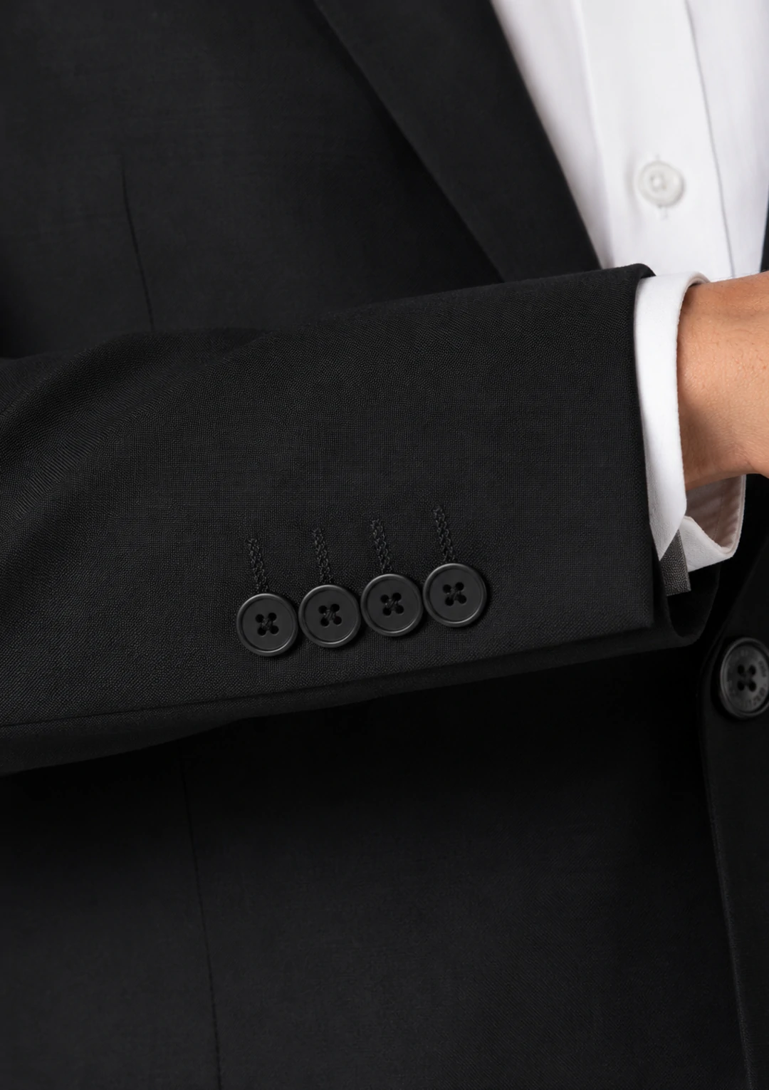 Men’s Solid Black Formal Suit Set - Image 8