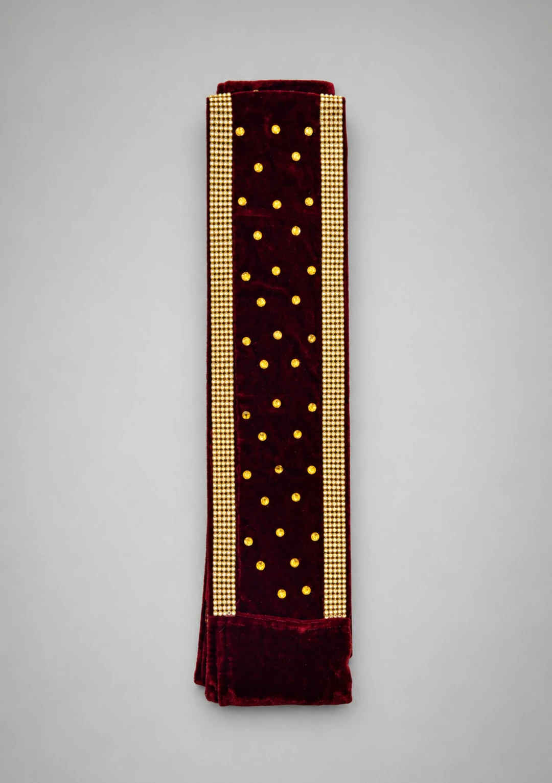 Royal Maroon Velvet Kamarbandh for Men - Image 2