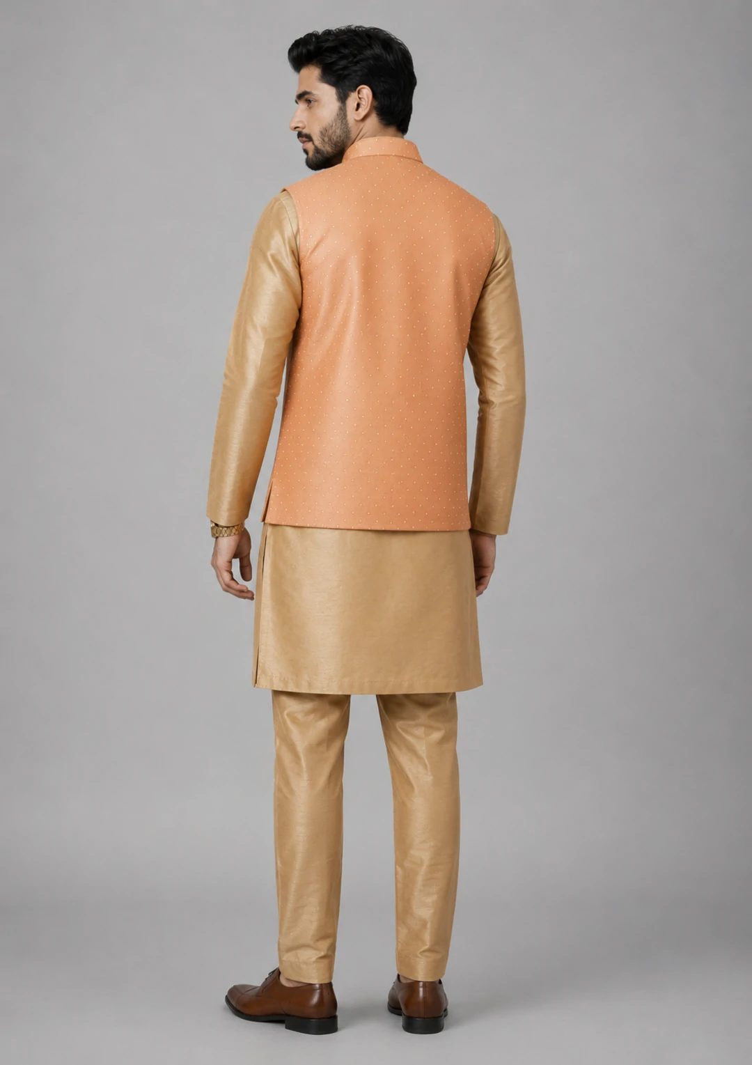Men Regular Kurta Jacket with Trousers - Image 5