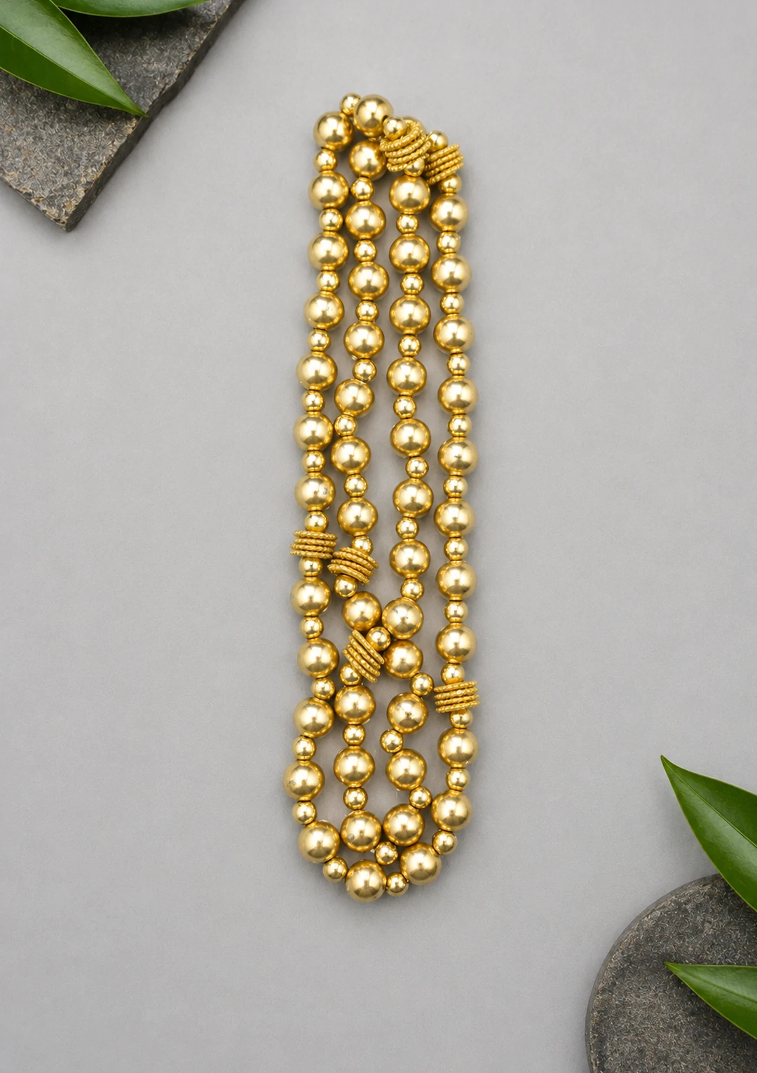 Simple Gold Bead Maala for Men - Image 5