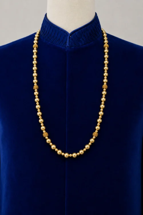 Simple Gold Bead Maala for Men