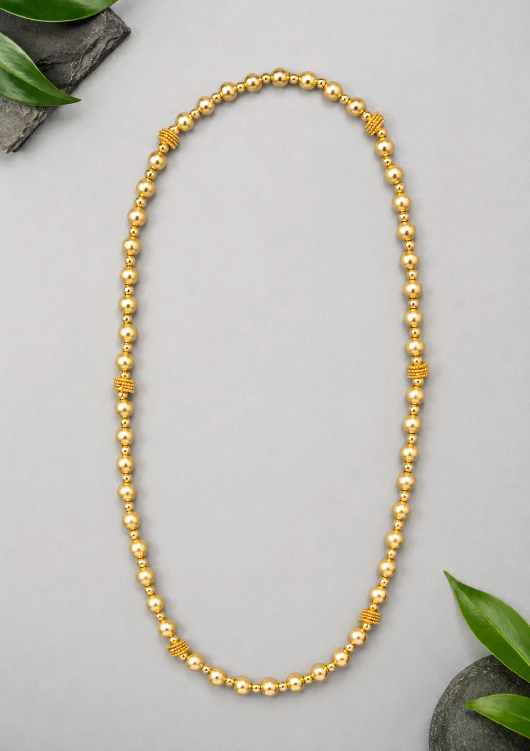 Simple Gold Bead Maala for Men - Image 4