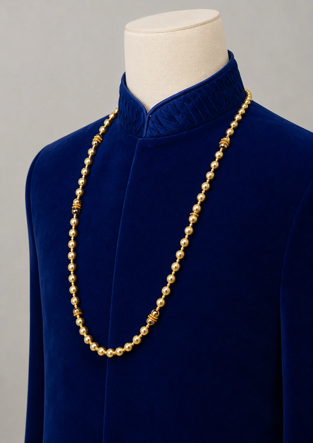 Simple Gold Bead Maala for Men - Image 2