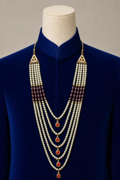 Majestic Multi Layer Pearl Maala for Men