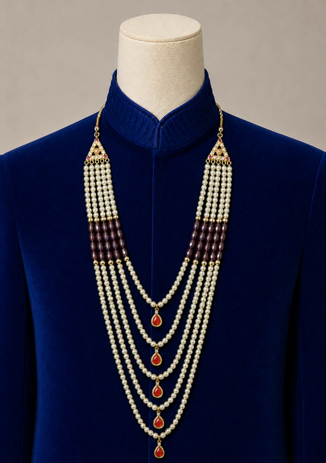 Majestic Multi Layer Pearl Maala for Men