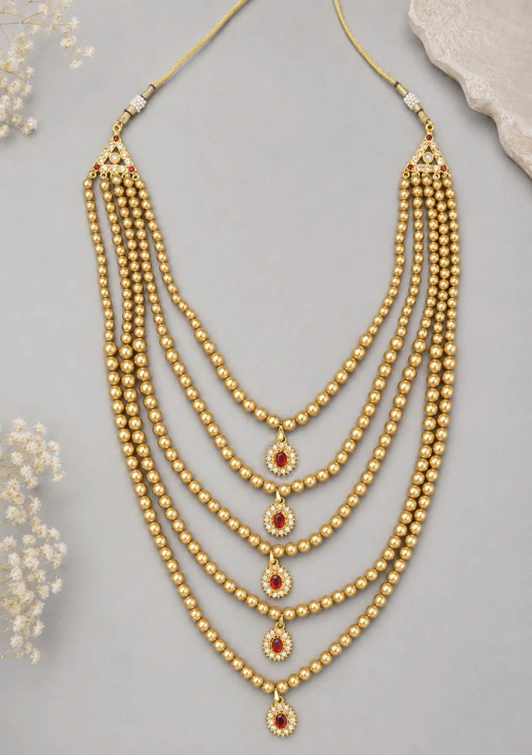 Maharaja Multi Layer Gold Bead Maala for Men - Image 4