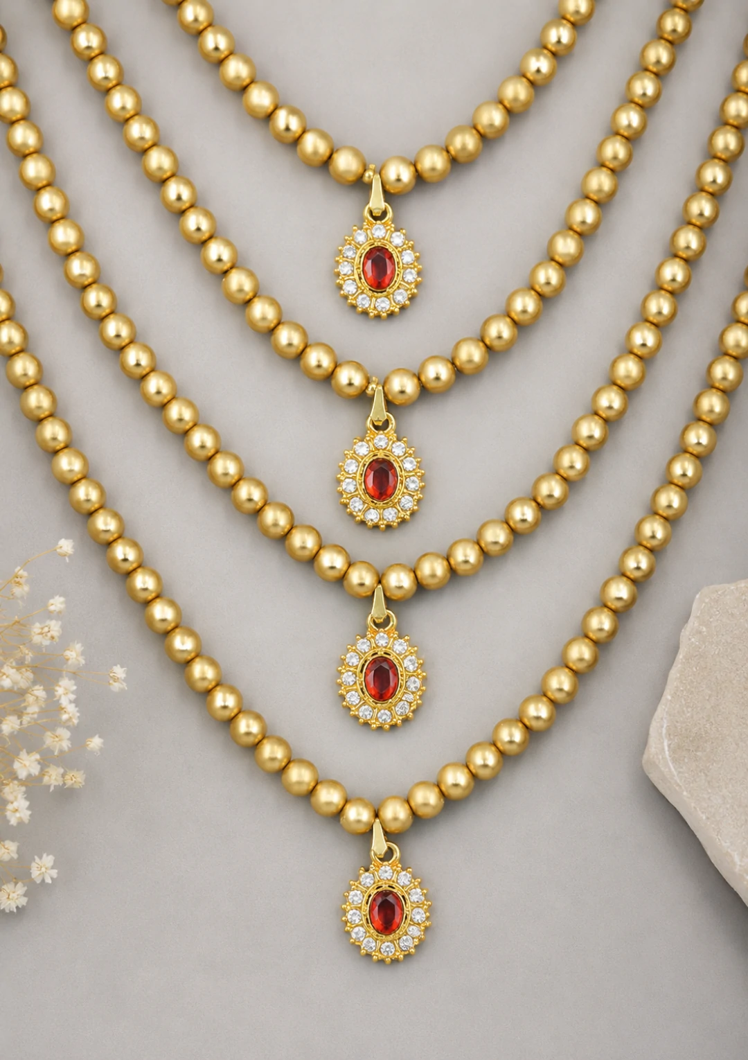 Maharaja Multi Layer Gold Bead Maala for Men - Image 5