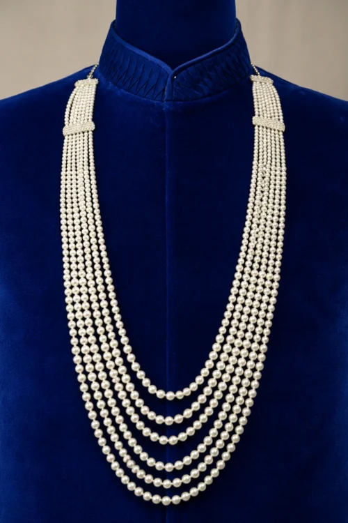 Ivory White Seven Layered Pearl Beaded Mala