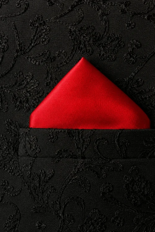 Men Solid Vibrant Red Pocket Square