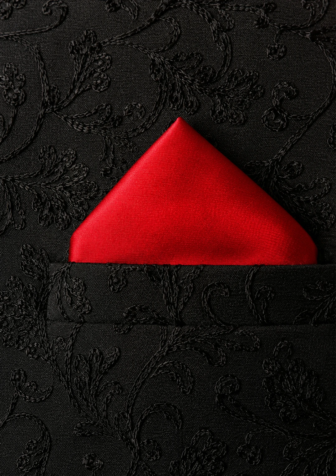 Men Solid Vibrant Red Pocket Square