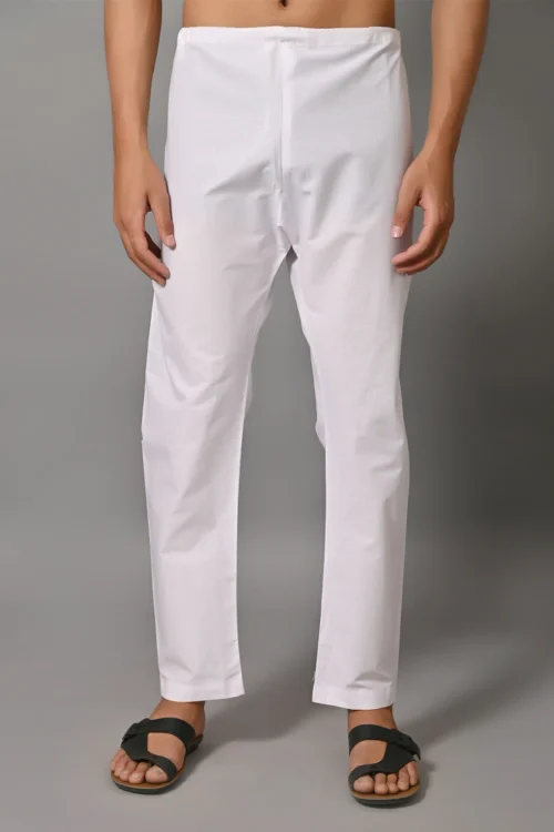 Men Solid Pure Cotton Straight Pajama