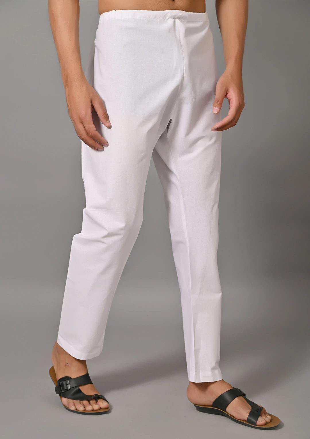 Men Solid Pure Cotton Straight Pajama - Image 4