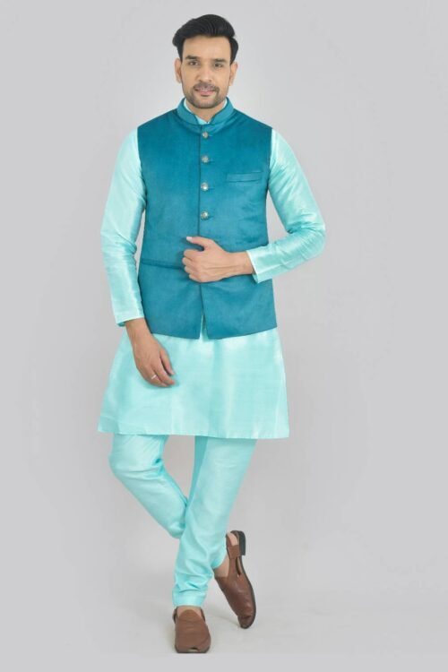 Deep Sea Green Kurta Pajama Jacket