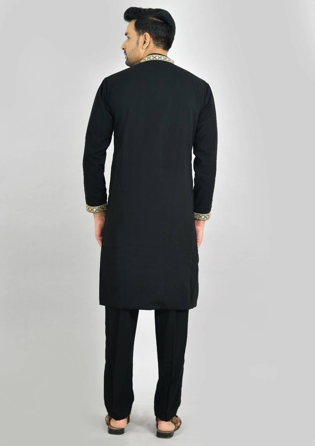 Jet Black Premium Kurta Pajama - Image 4