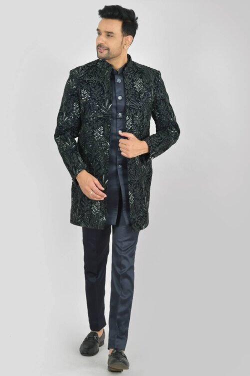 Midnight Blue Indo Western Jacket