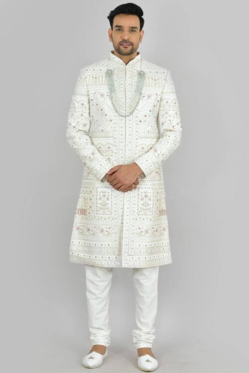 Off White Premium Groom Sherwani