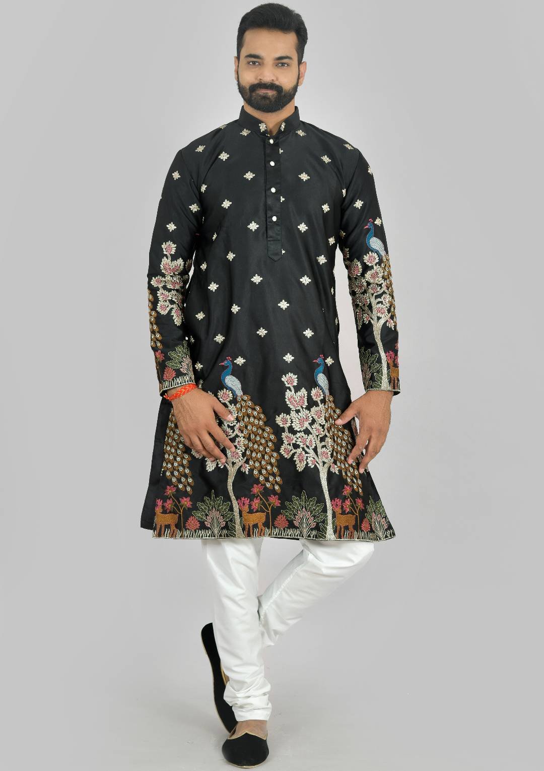 Premium Black Embroidered Kurta Pajama