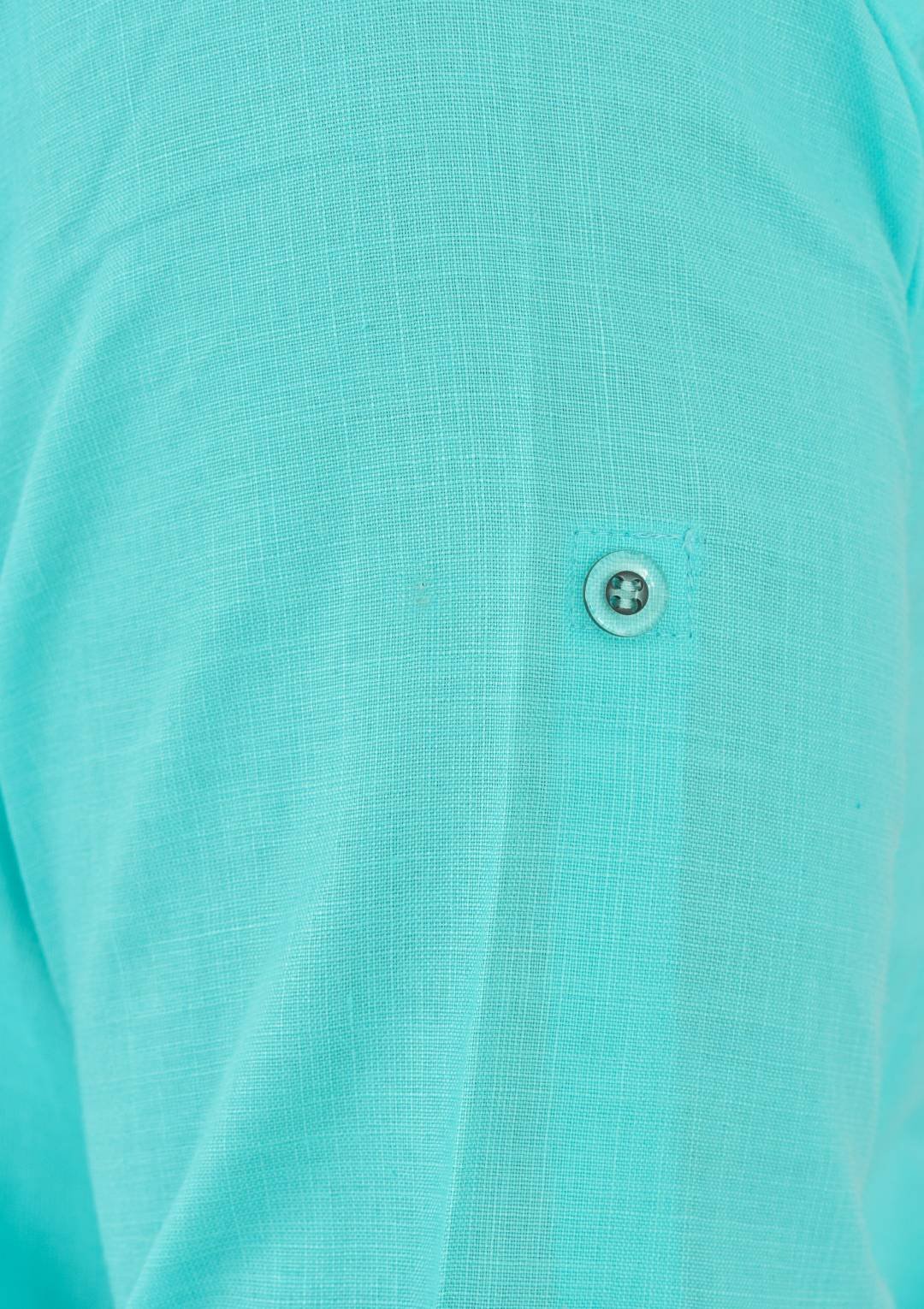 Turquoise Color Linen Pathani Suit - Image 2