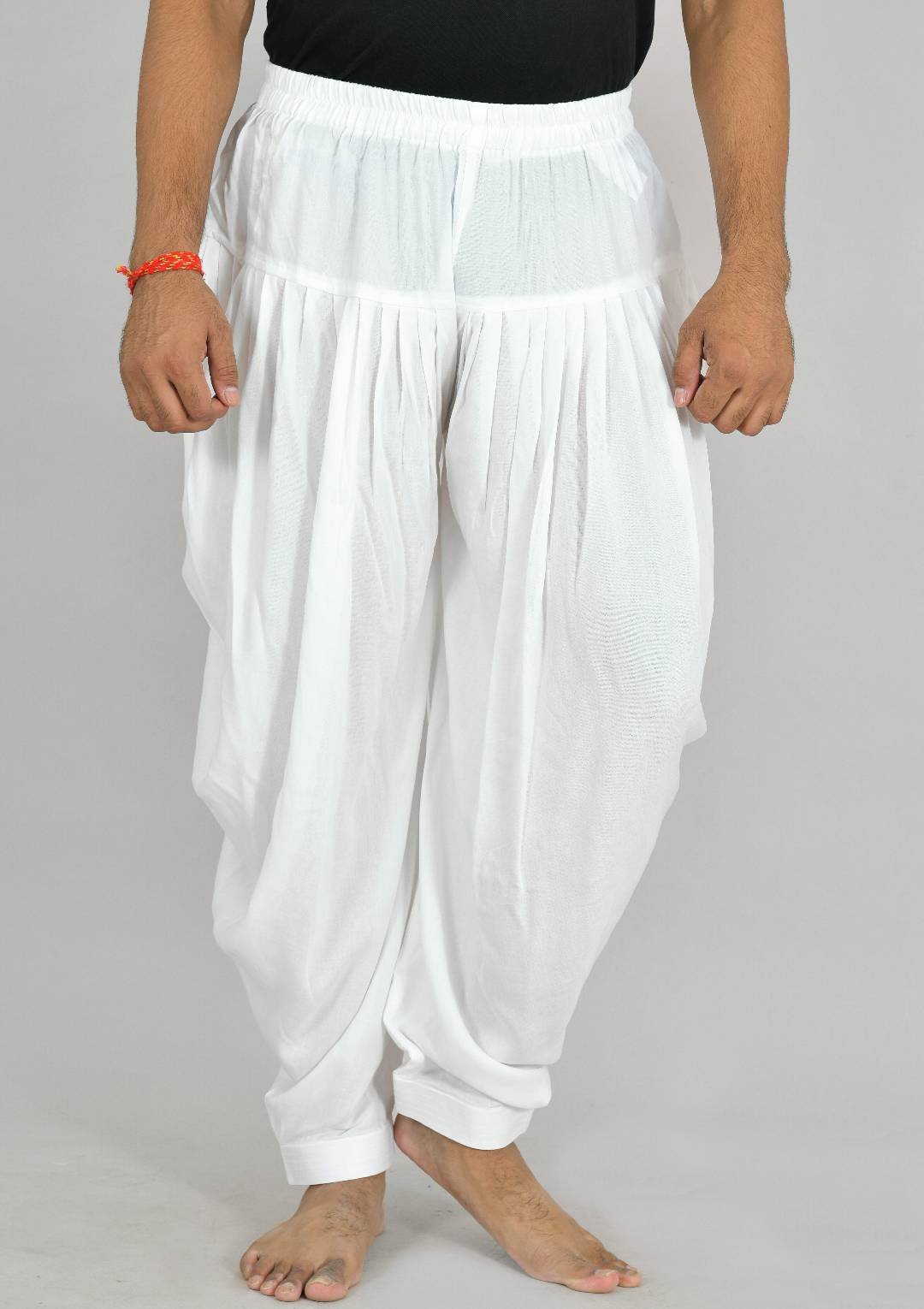 Pure White Rayon Patiala Salwar