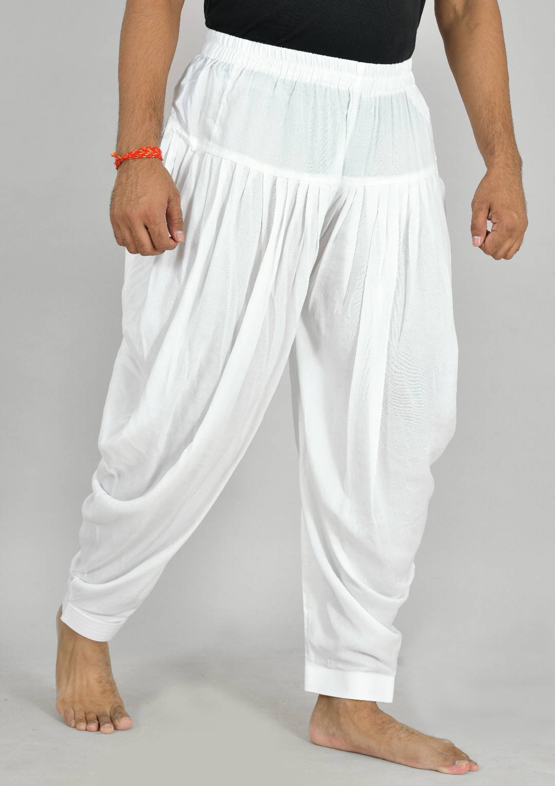 Pure White Rayon Patiala Salwar - Image 4