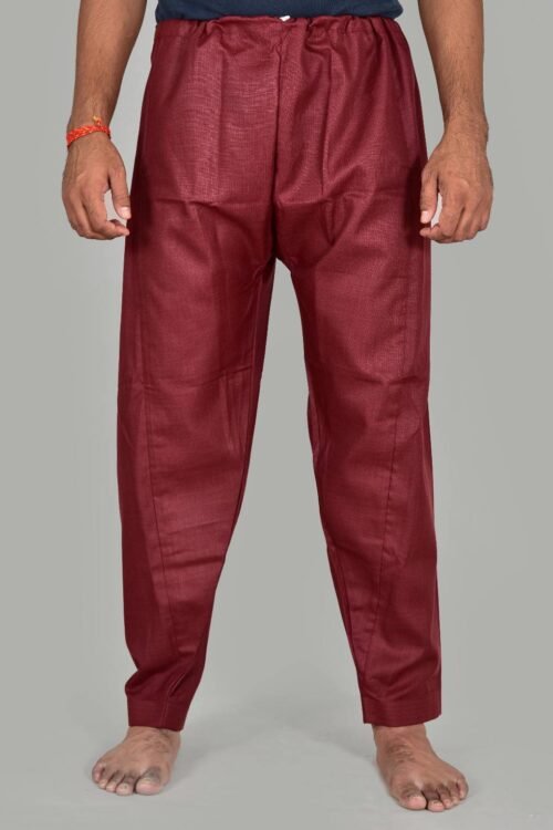 Maroon Linen Pathani Salwar