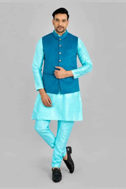 Soft Velvet Deep Sea Green Jacket for Men