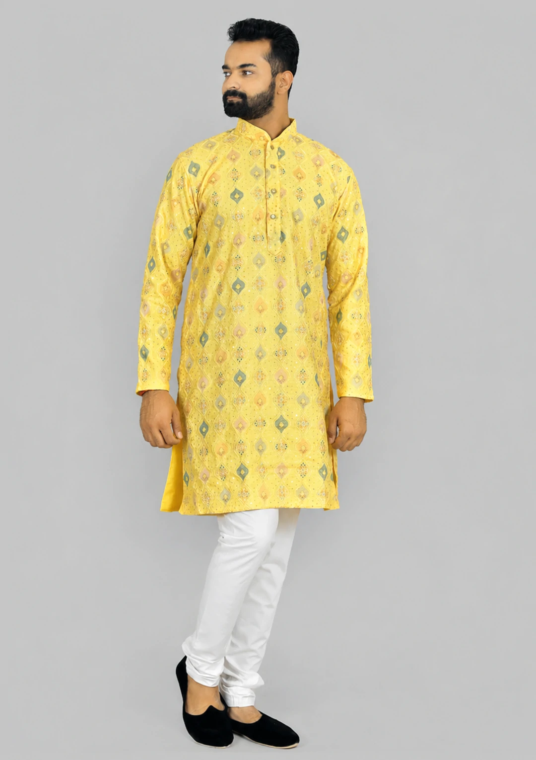 Butter Light Yellow Embroidered Kurta Pajama - Image 2