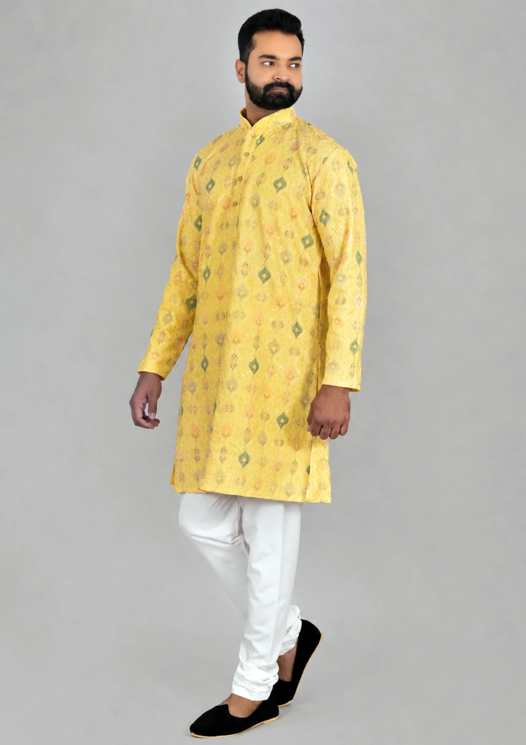 Butter Light Yellow Embroidered Kurta Pajama - Image 3