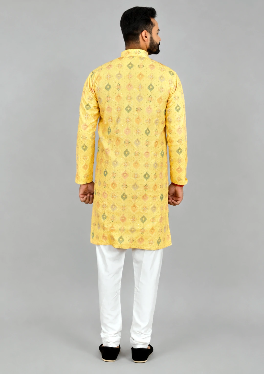 Butter Light Yellow Embroidered Kurta Pajama - Image 4