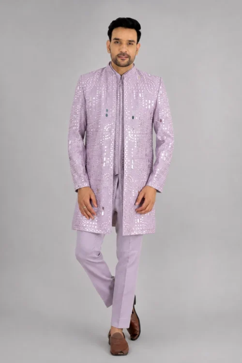 Men’s Light Purple Indo Western Jacket