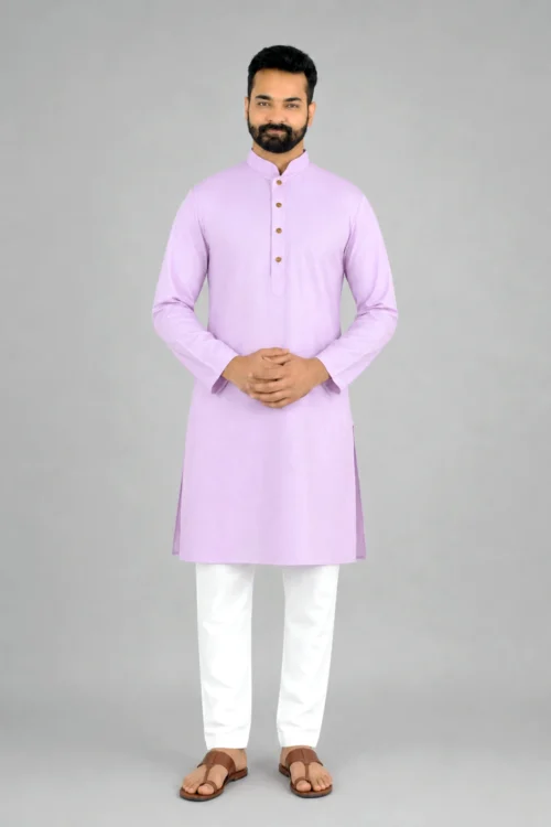 Lavender Color Regular Kurta Pajama for Men