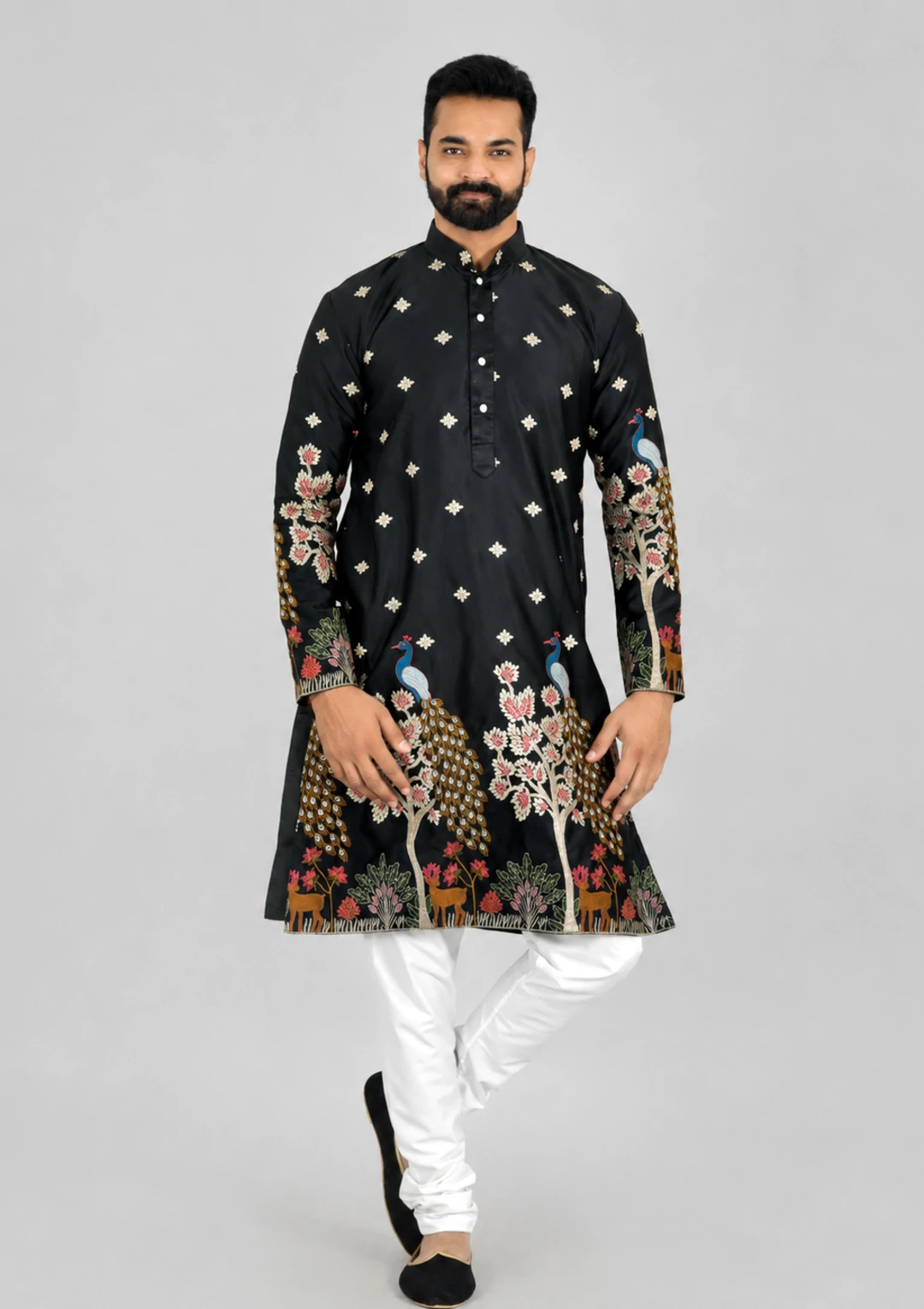Premium Black Embroidered Kurta Pajama