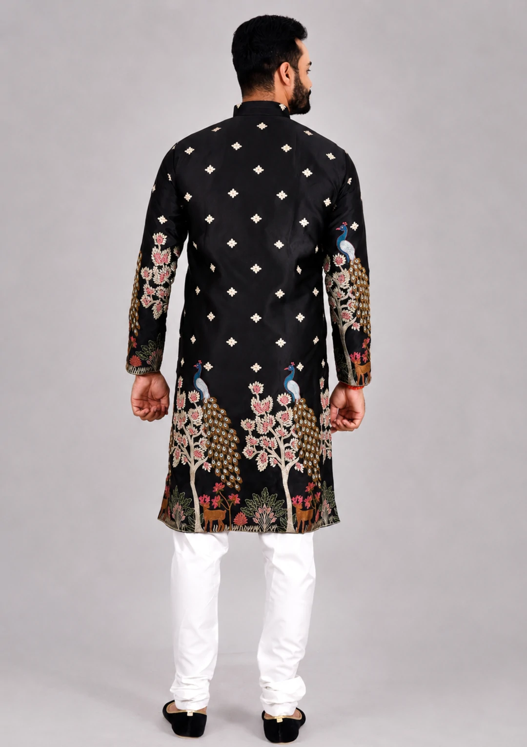 Premium Black Embroidered Kurta Pajama - Image 4