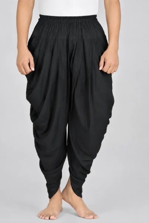 Men’s Carbon Black Rayon Afghani Bottom