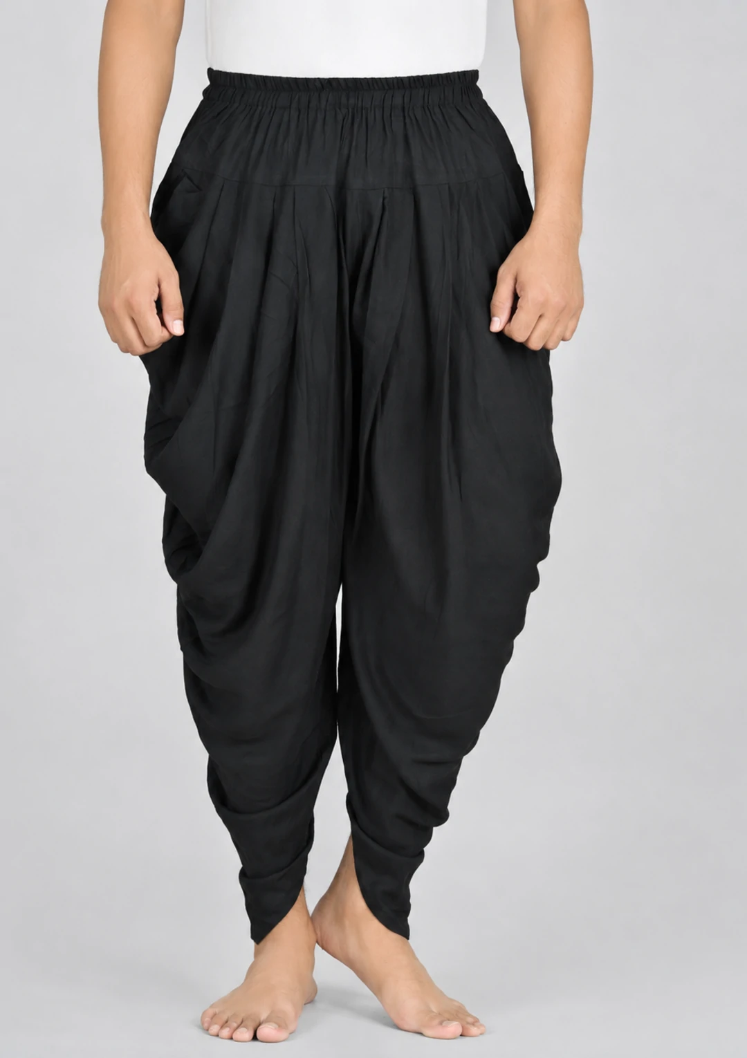 Men’s Carbon Black Rayon Afghani Bottom