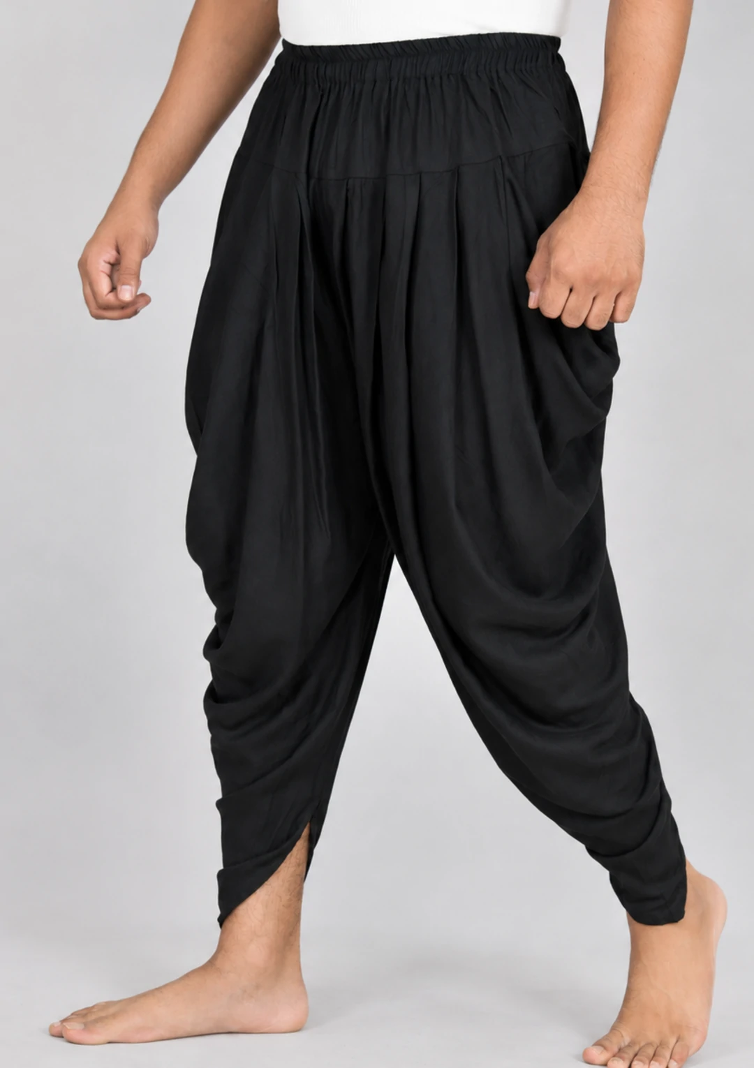 Men's Carbon Black Rayon Afghani Bottom - Image 4
