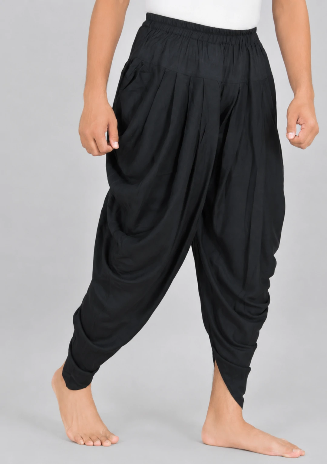 Men's Carbon Black Rayon Afghani Bottom - Image 3