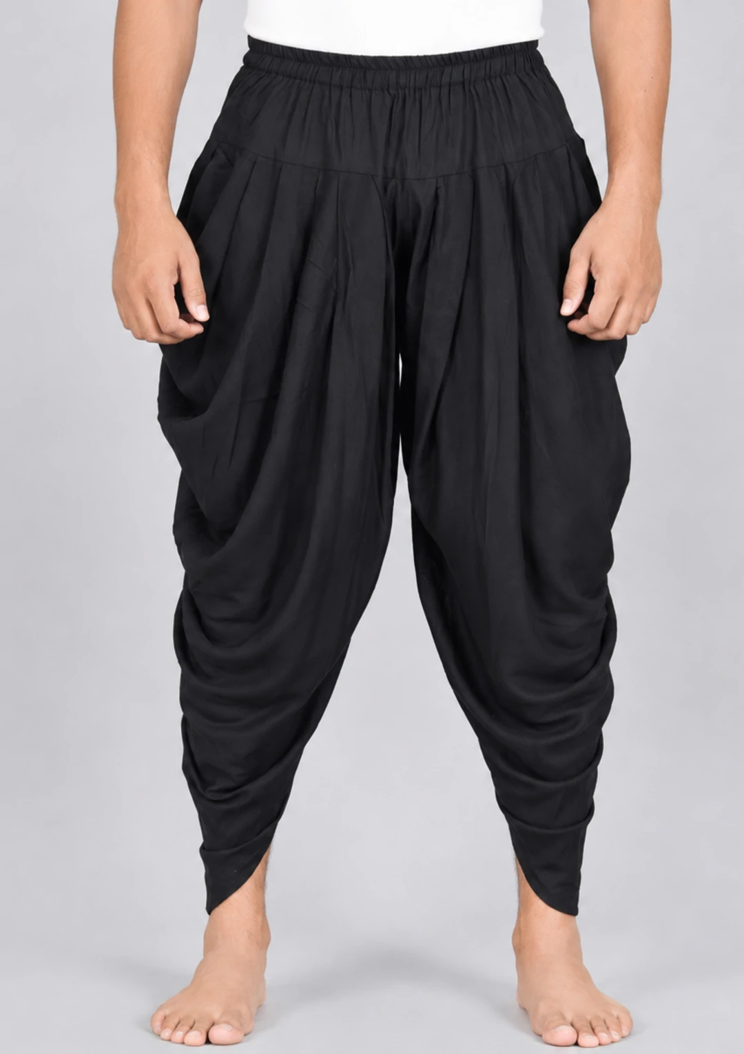 Men's Carbon Black Rayon Afghani Bottom - Image 2