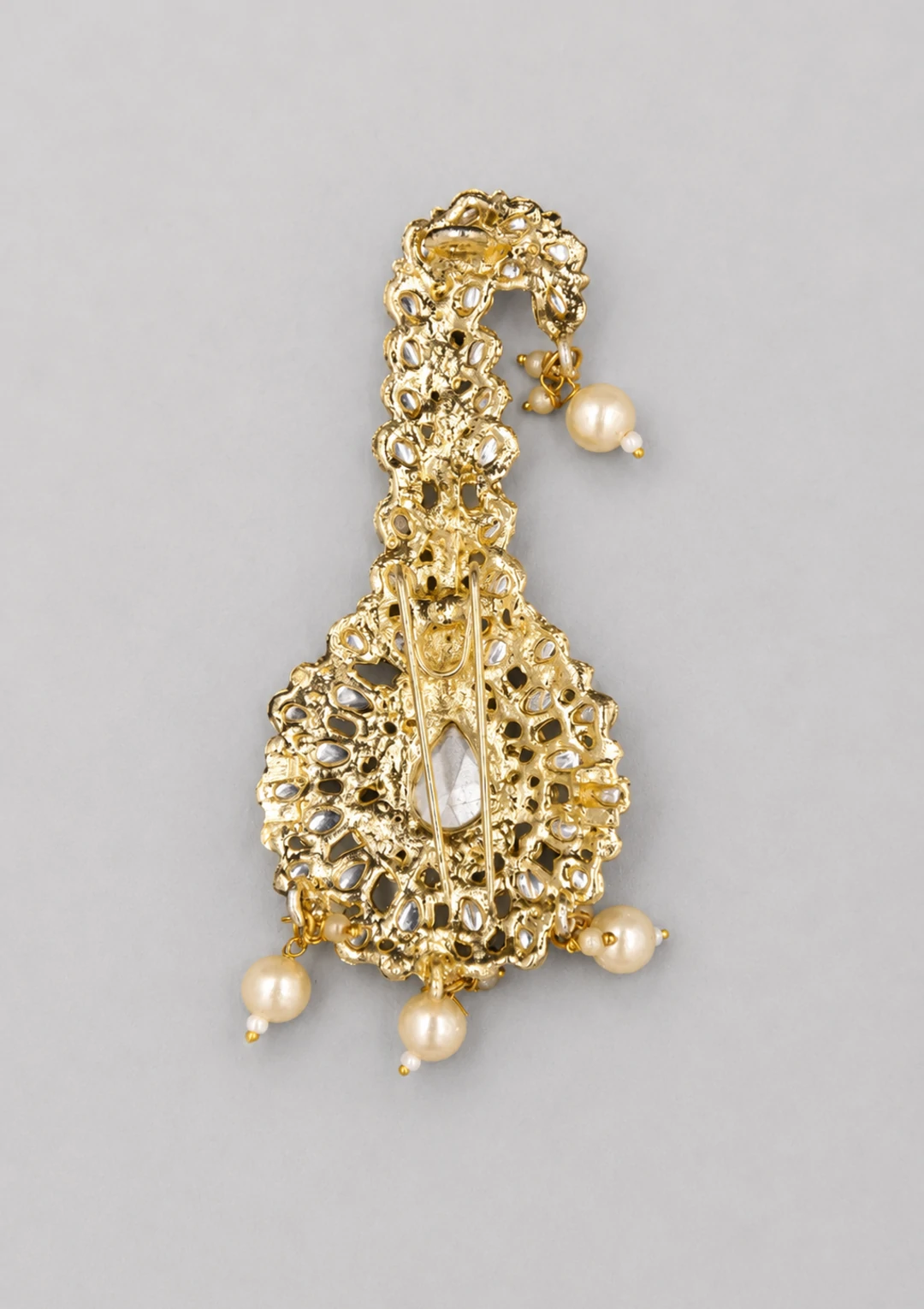Men Groom Safa Gold Pearl Embellished Kalgi - Image 2